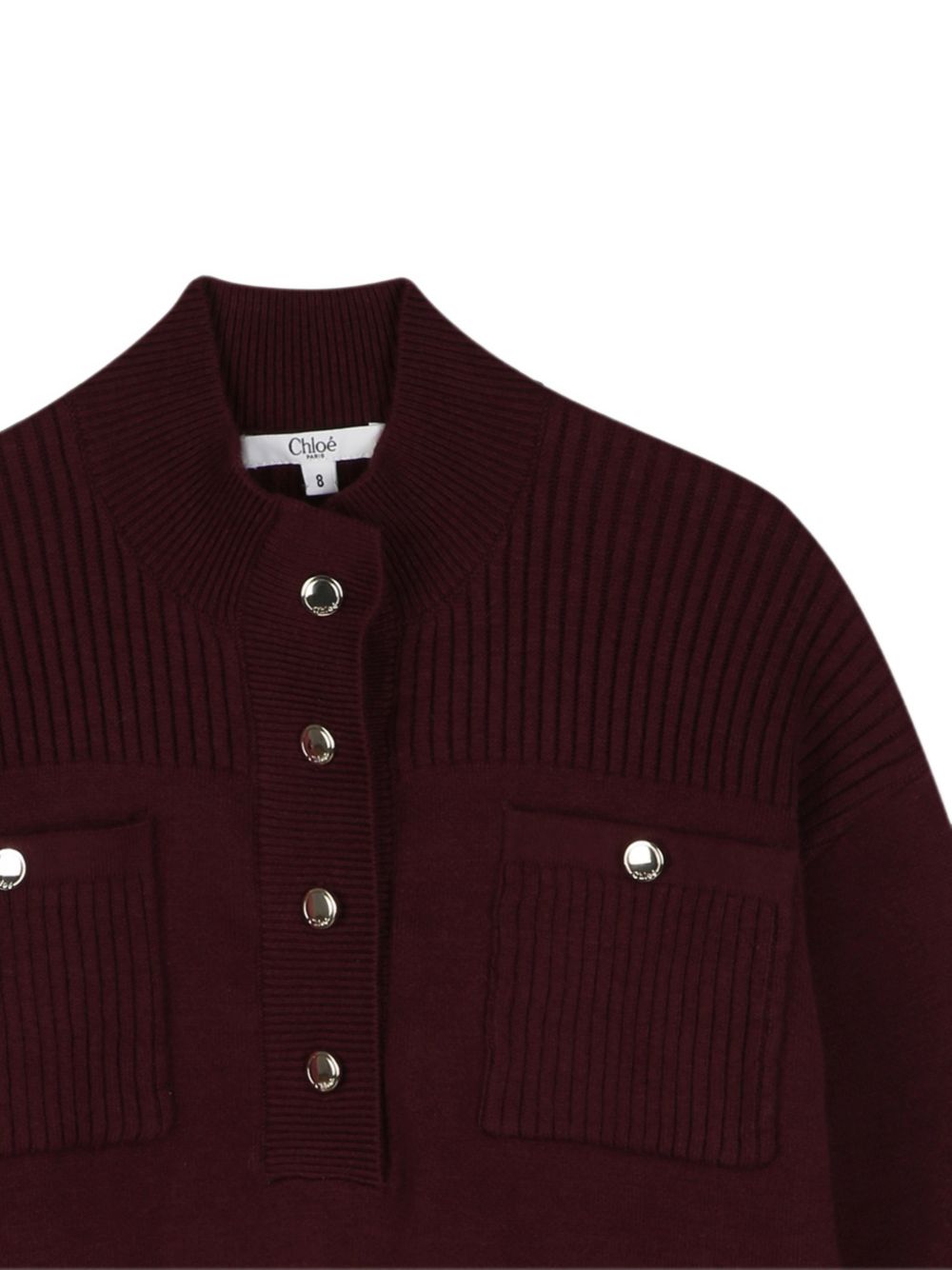 Maglione bordeaux con dettagli in metallo Chloè