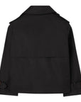 Trench nero cropped con dettagli logo Burberry