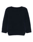 Maglione blu baby con logo Ralph Lauren e bandiera americana frontale