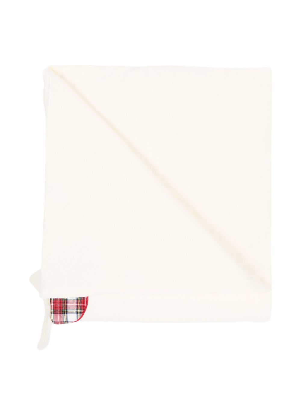 Coperta in cotone bianca con logo Nanan e fiocco cucito frontale rosso