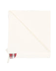 Coperta in cotone bianca con logo Nanan e fiocco cucito frontale rosso