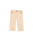 Pantalone beige con dettagli e logo cucito Fendi