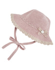 Cappello rosa con laccetti e dettagli cuciti Paz Rodriguez