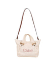 Borsa beige con dettaglio logo Chloè cucito