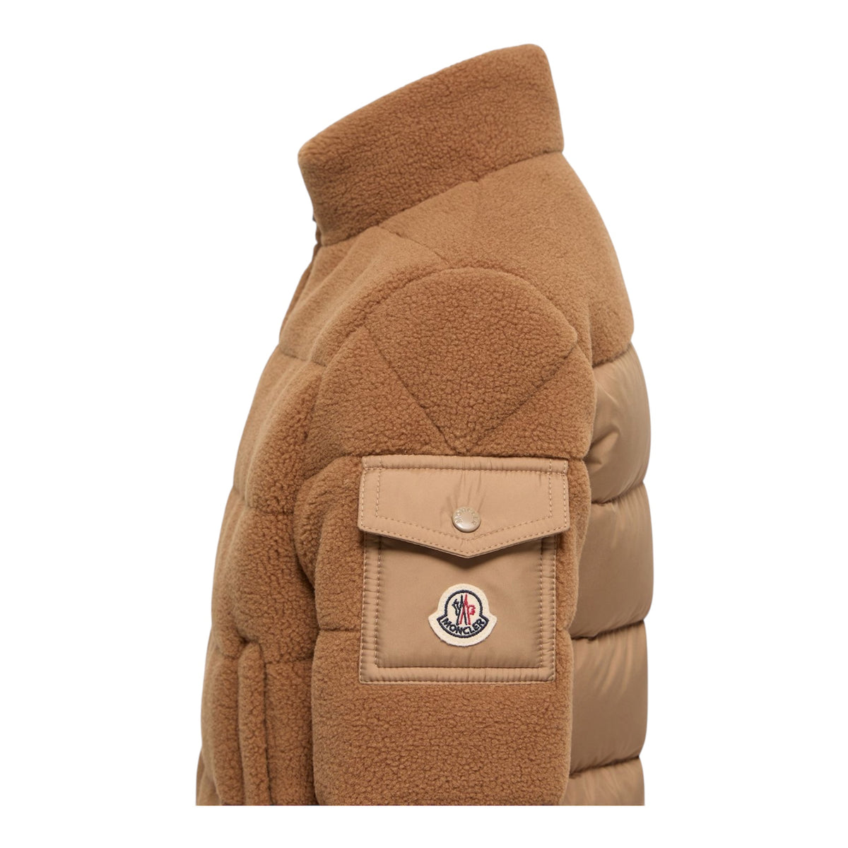 Giubbino Mich beige con dettaglio patch Moncler