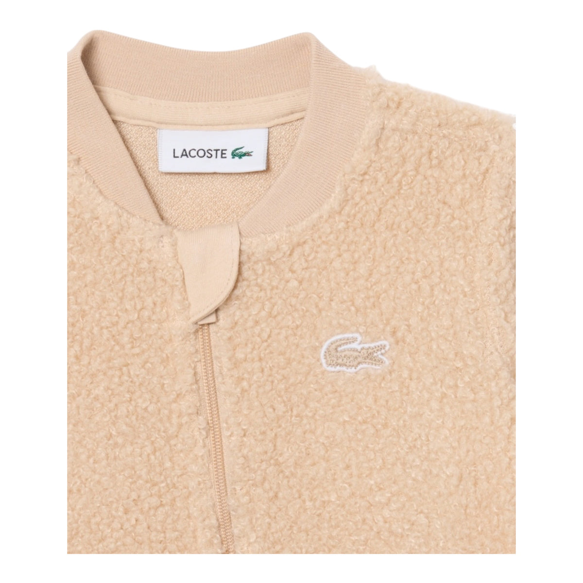 Tutina teddy beige con patch logo Lacoste