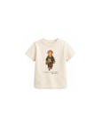 T-shirt beige baby con stampa bear Ralph Lauren frontale