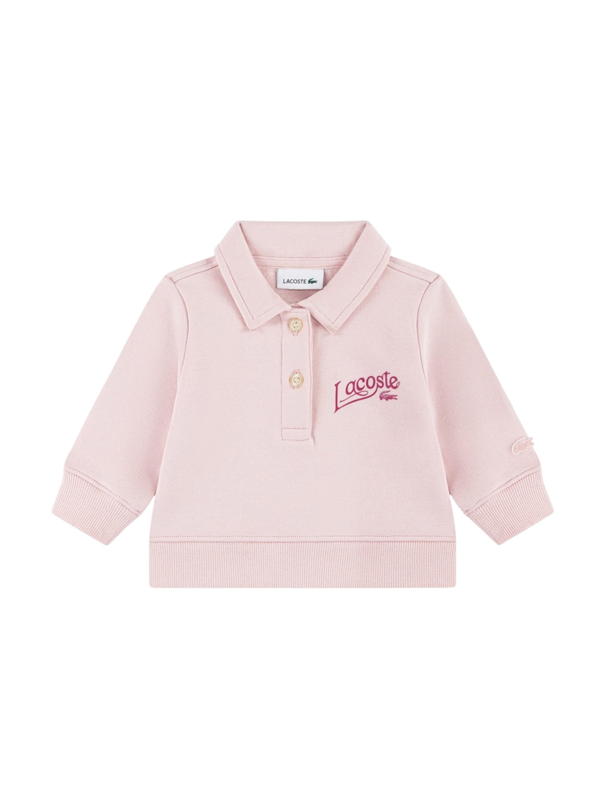 Completo in felpa rosa con dettagli logo Lacoste