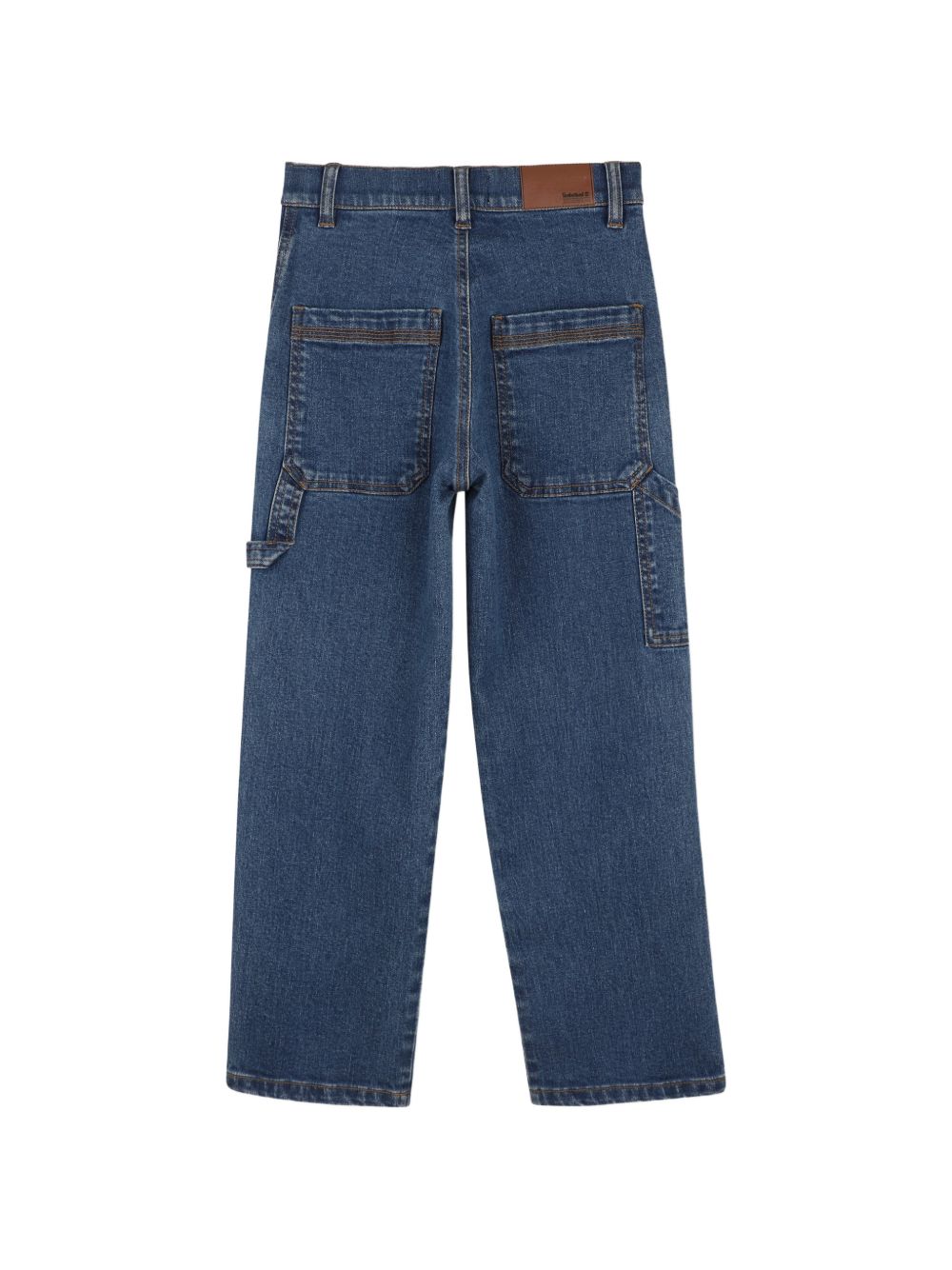 Jeans blu con patch logo Timberland sul retro