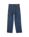 Jeans blu con patch logo Timberland sul retro