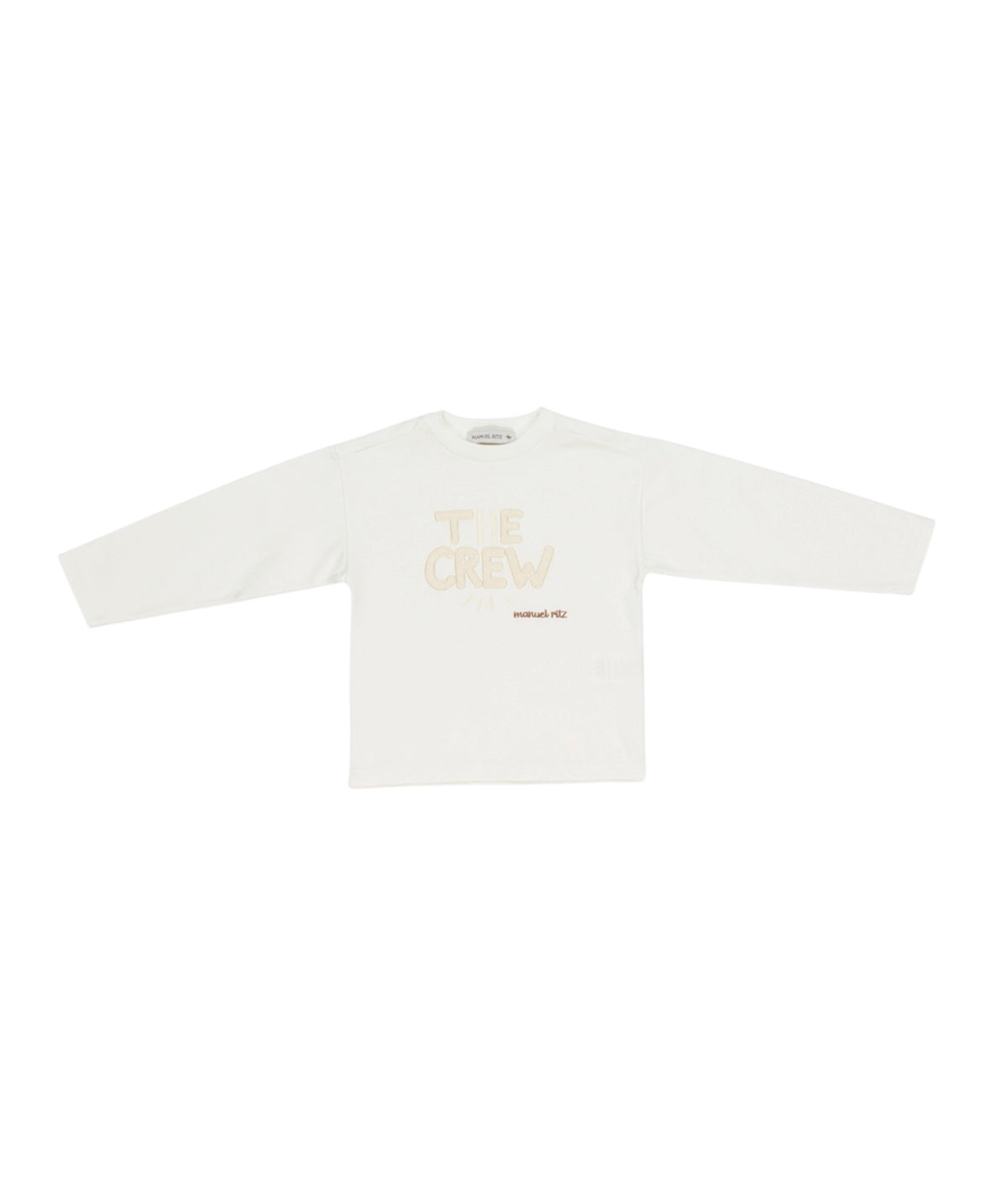 T-shirt bianca manica lunga con dettagli logo Manuel Ritz
