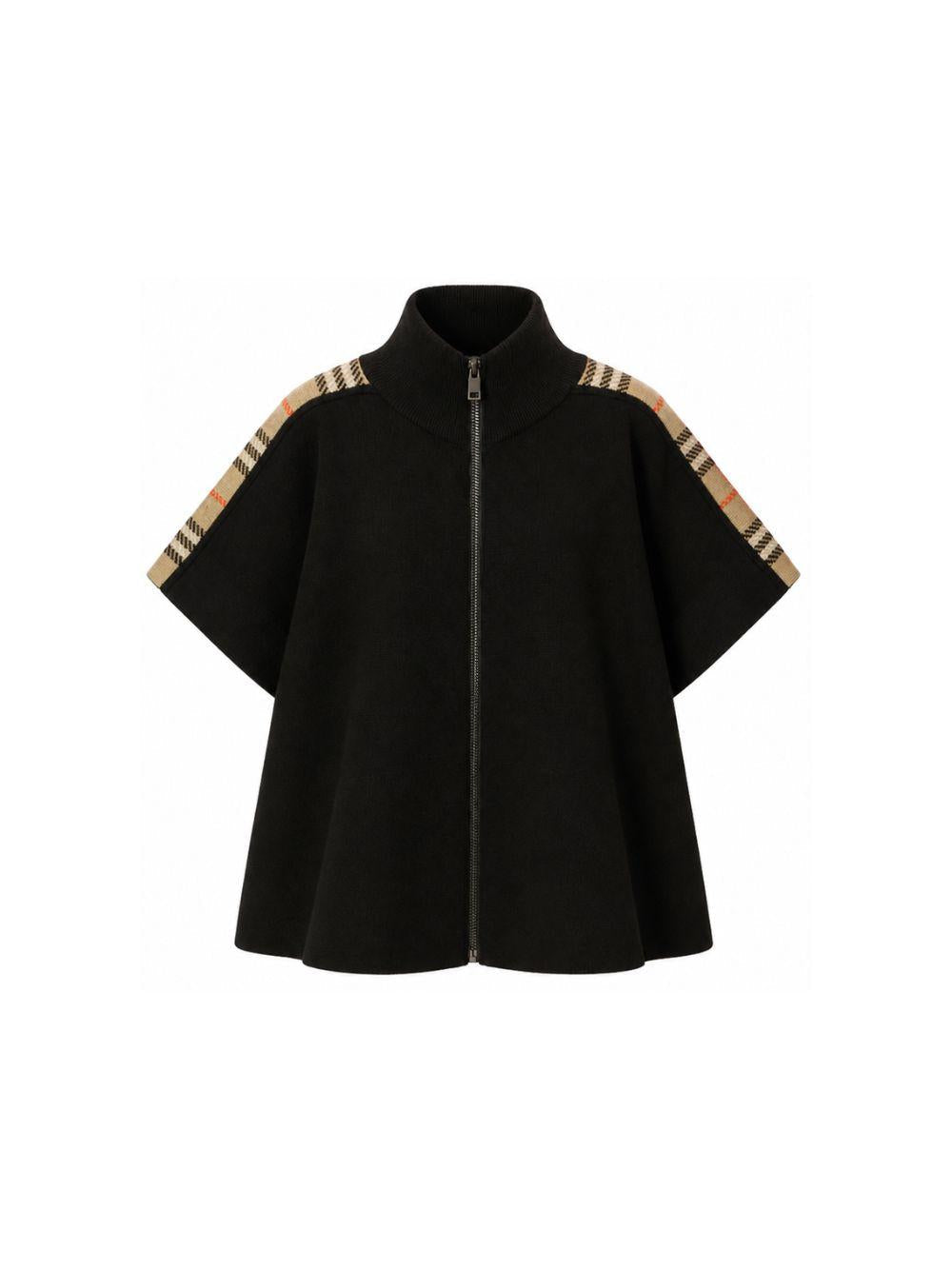 Mantella nera con dettagli logo Burberry