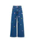 Jeans blu con dettagli applicati Billieblush frontali