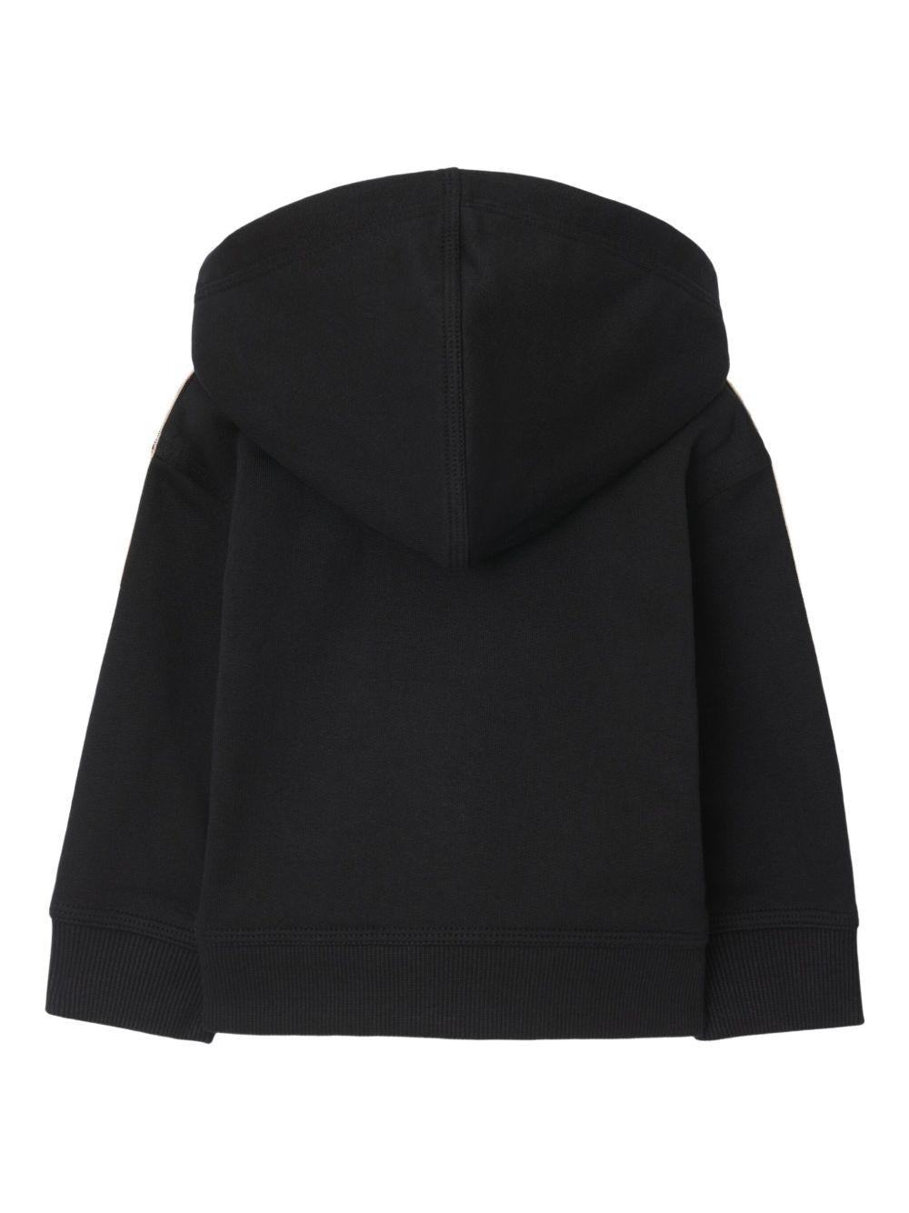 Felpa baby nera con dettaglio check Burberry