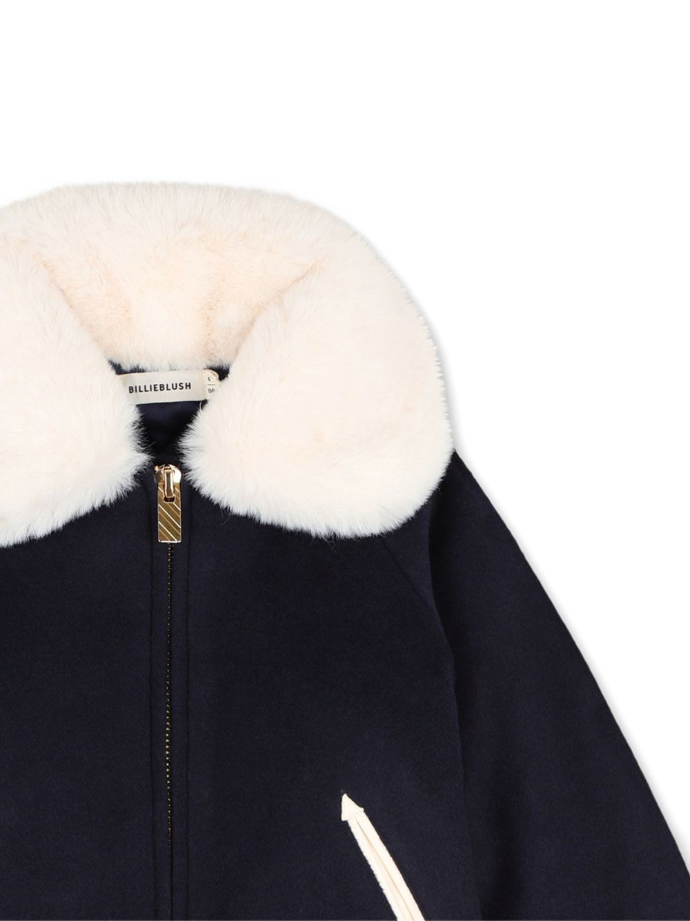 Giubbino in panno blu con dettagli logo Billieblush