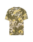 T-shirt verde con stampa militare e stampa logo Givenchy a contrasto