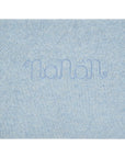 Coperta azzurra in filo misto cashmere con ricamo Nanan