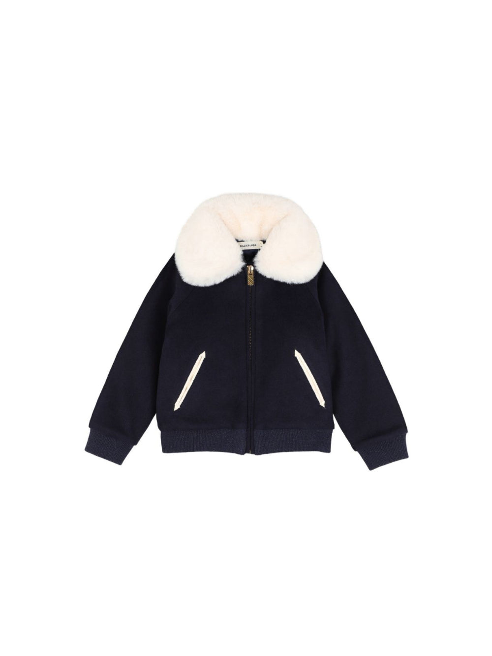 Giubbino in panno blu con dettagli logo Billieblush