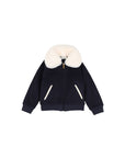 Giubbino in panno blu con dettagli logo Billieblush
