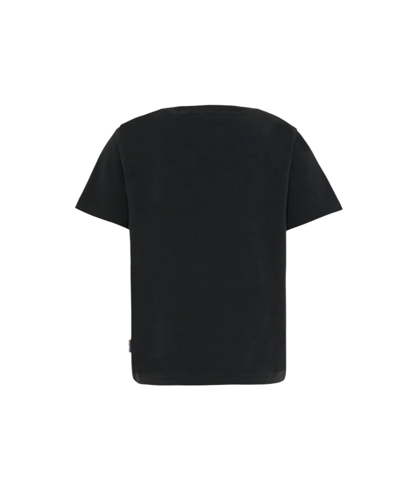 T-shirt nera con dettaglio logo Burberry stampato