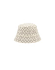 Cappello cloche beige con dettagli logo Lanvin