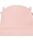 Cappello rosa in ciniglia a coste con fiocchetti Nanan