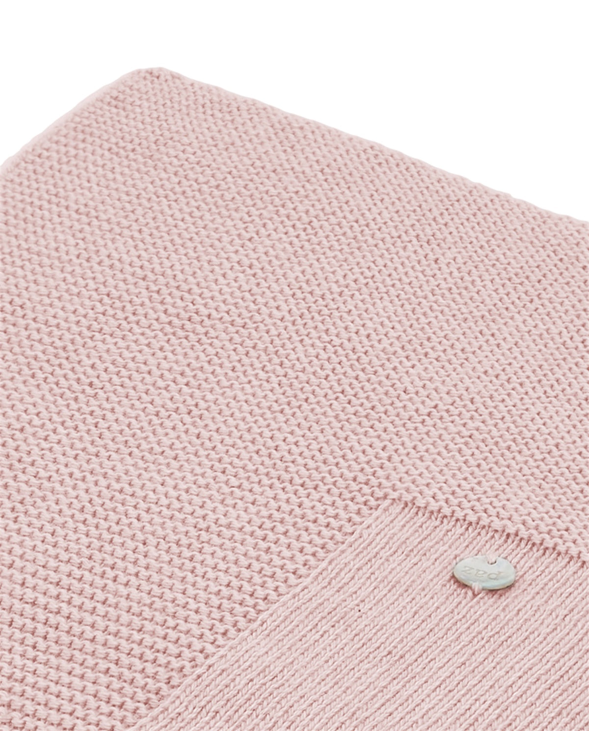 Coperta rosa con dettagli logo Paz Rodriguez cuciti frontale
