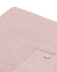 Coperta rosa con dettagli logo Paz Rodriguez cuciti frontale