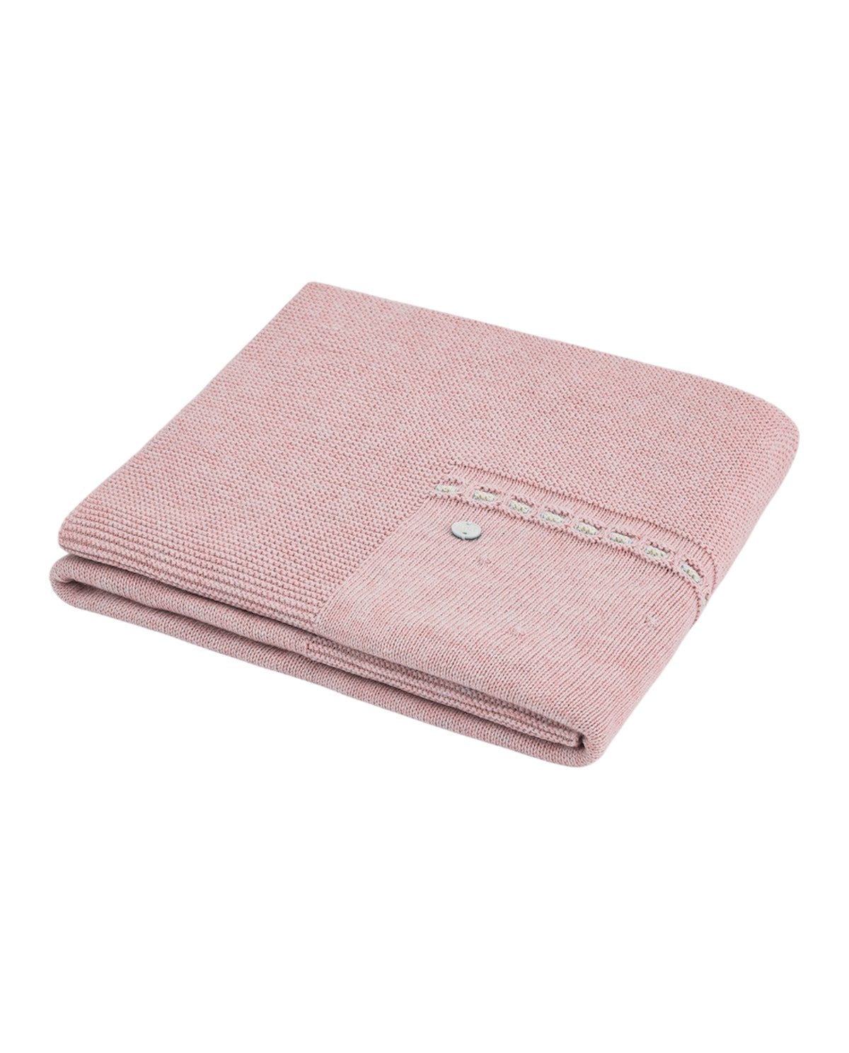 Coperta rosa con dettagli pois e logo Paz Rodriguez