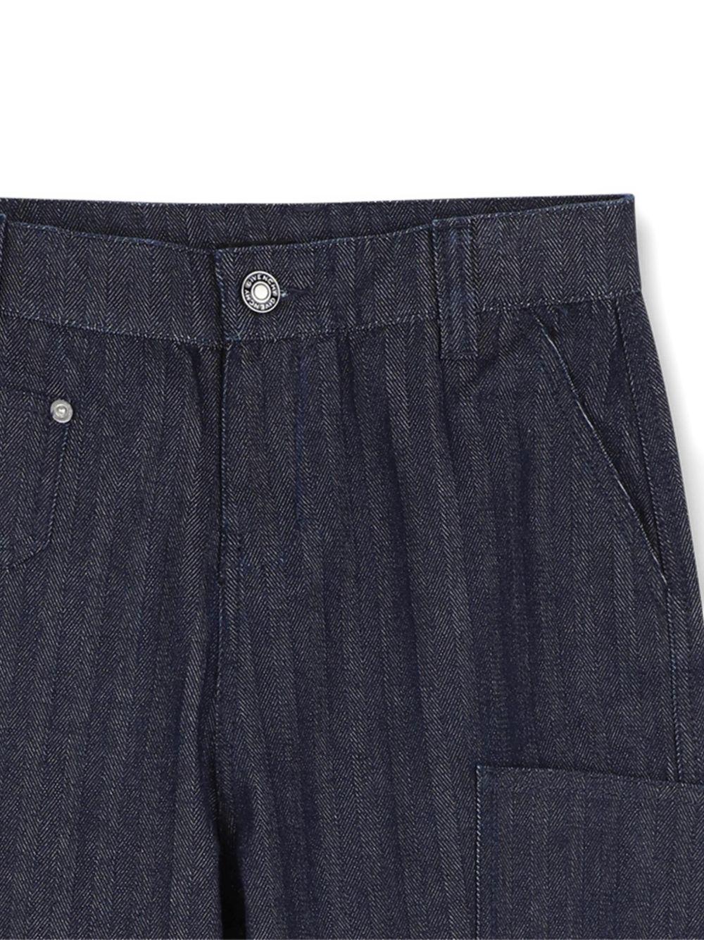 Jeans blu con dettagli logo Givenchy cuciti sul retro