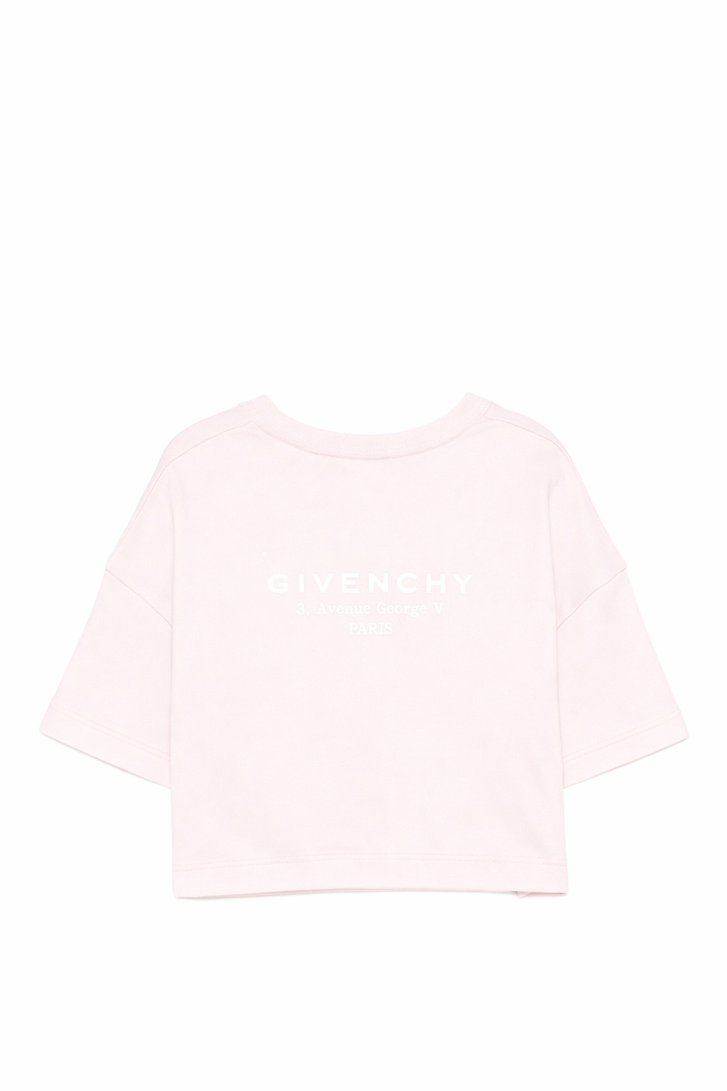 T-shirt rosa cropped con stampa logo Givenchy a contrasto