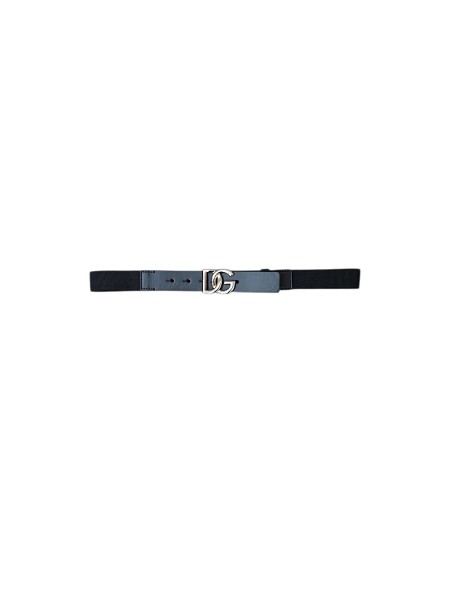 Cintura nera elasticizzata con dettagli logo Dolce &amp; Gabbana