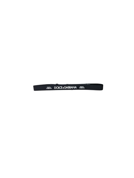 Cintura nera elasticizzata con dettagli logo Dolce &amp; Gabbana