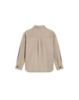 Giacca camicia beige con logo cucito Dolce & Gabbana