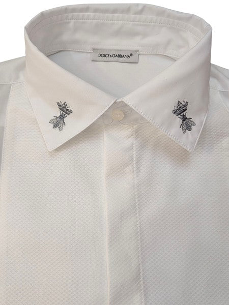 Camicia bianca con dettagli api cucite Dolce & Gabbana