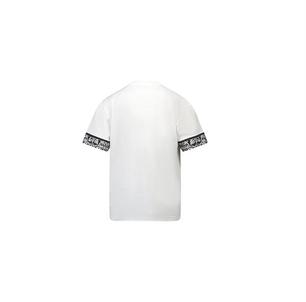 T-shirt bianca con dettagli maiolica Dolce &amp; Gabbana