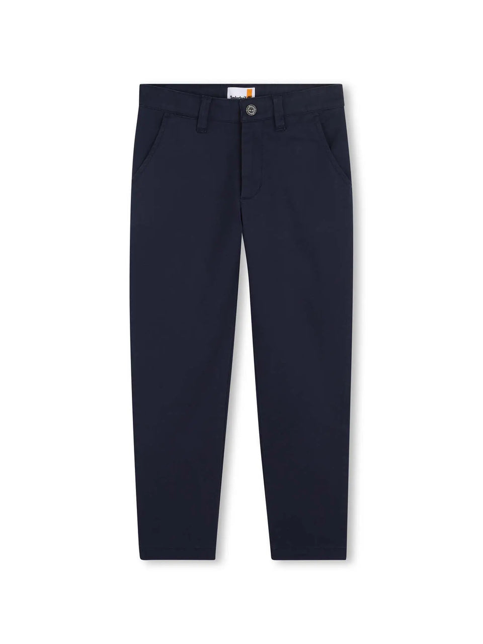Pantalone blu cinque tasche con dettagli logo Timberland sul retro