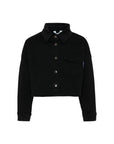 Giubbino di jeans cropped con stampa logo Palm Angels