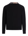 Cardigan nero con dettagli check Burberry