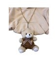 Felpa beige con cappuccio e dettaglio orsetto applicato u+é