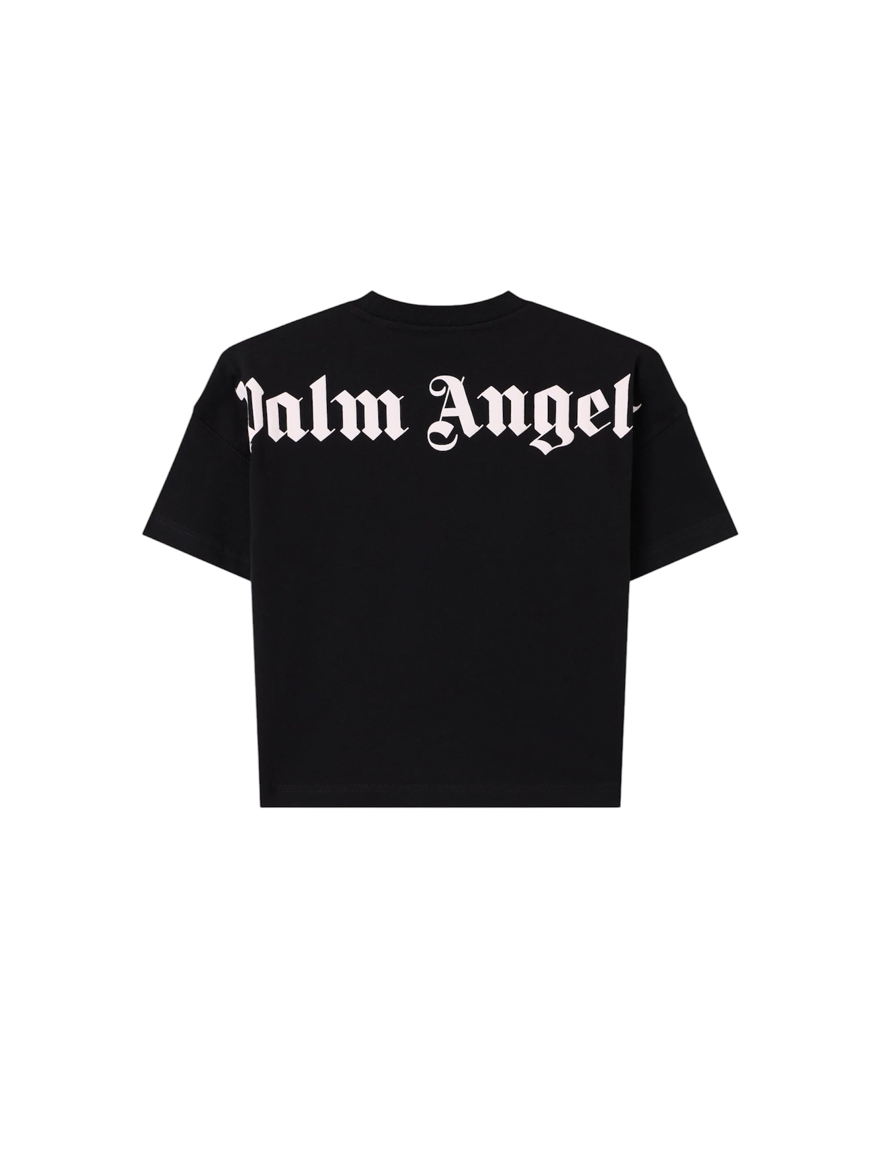 T-shirt cropped nera con stampa logo Palm Angels