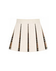 Gonna in lana bianca a pieghe con dettagli Burberry