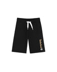 Bermuda nero con stampa logo Timberland