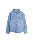 Camicia di jeans blu con dettagli cuciti Billieblush