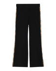 Pantalone a costine nero con banda laterale Burberry