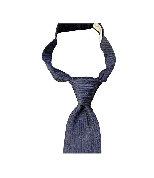 Cravattino blu con dettagli logo cuciti Armani
