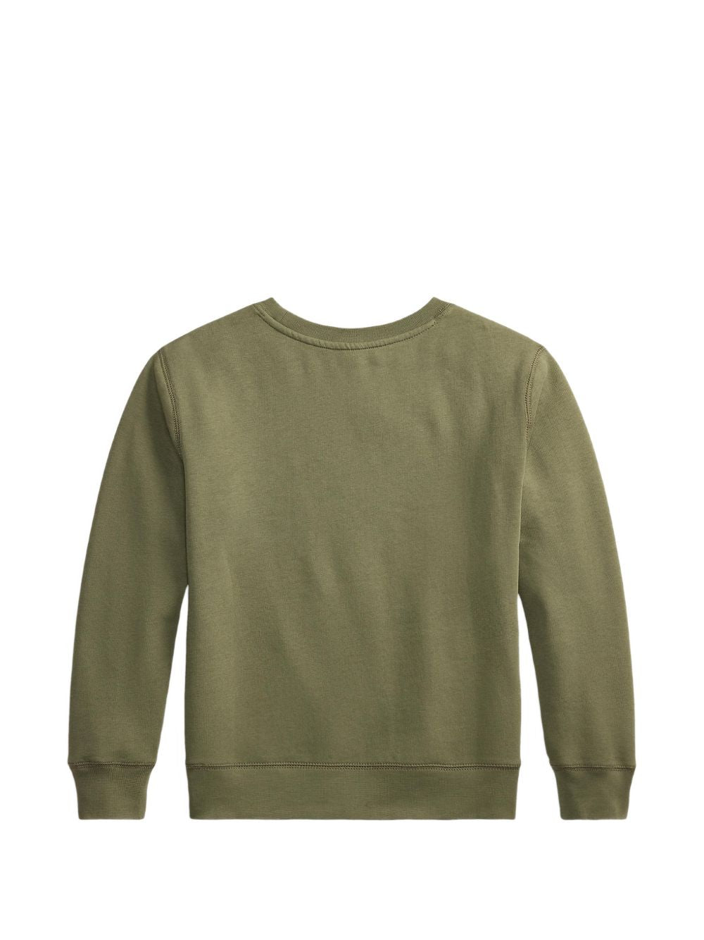Felpa in cotone verde con stampa logo Ralph Lauren frontale