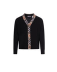 Cardigan nero con dettagli check Burberry