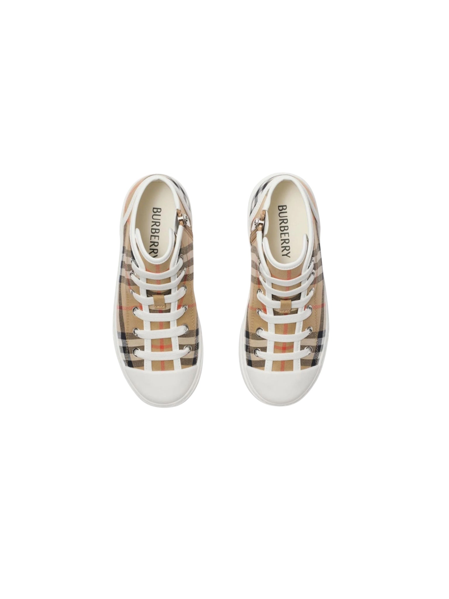 Scarpe in tela beige con stampa logo Burberry