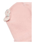 Cappello rosa in ciniglia a coste con fiocchetti Nanan